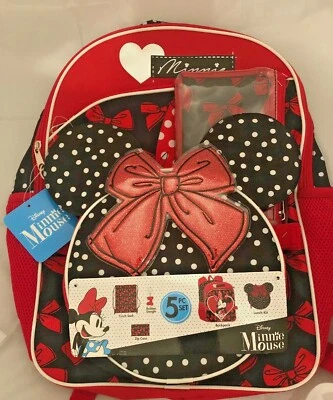 NUEVO Juego de mochila de 5 piezas Disney Minnie Mouse Foto 1 de 3