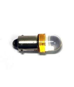 5pc LED Indicate Lamp Color= Yellow DC 24V 0.2W T10x28mm BA9S Base 8066A-Y DK - Picture 1 of 1