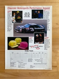 1990 Printanzeige Chevrolet Performance Apparel Dale Earnhardt NASCAR Heartbeat - Bild 1 von 1