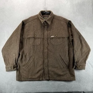 Woolrich Jacket Mens XL Brown Wool Blend Shirt Jacket Forest 102 Heavy Outdoor - Picture 1 of 8
