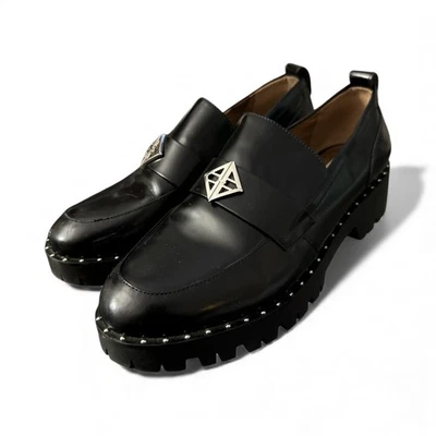 Черные кожаные мокасины Antonio Melani Arrillo на платформе с серебристым акцентом 8,5 - Изображение 1 из 4