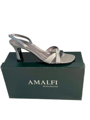 Sandalias Amalfi by Rangoni plateadas con tira trasera para mujer talla 7,5 M nuevas en caja Foto 1 de 4