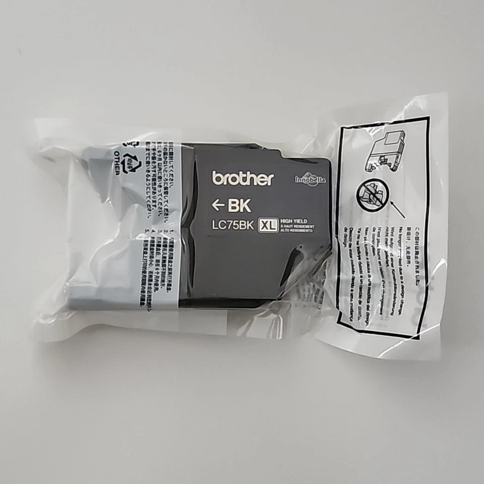 New Genuine OEM Brother LC75BK XL Ink Cartridge Black No box - Image 1 of 4
