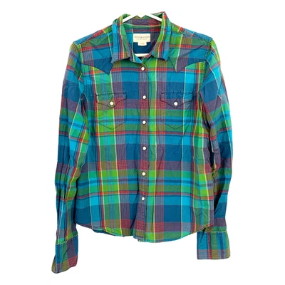 Vintage Ralph Lauren Denim & Supply Colorful Plaid Madras Button Shirt Large - Image 1 of 4