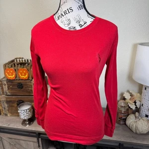 Camiseta Ralph Lauren Golf Para Mujer Manga Larga Roja Talla S Big Pony Y2K Clásica Preppy - Imagen 1 de 9