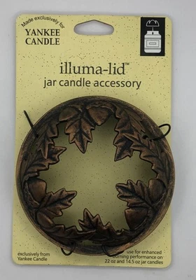 NUEVO Yankee Candle Illuma Tapa Tarro Candle Topper Bronce Otoño Cosecha Hojas Bellotas Foto 1 de 4