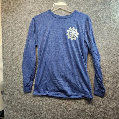 Camiseta Pullover Anvil Mujer Azul Manga Larga Ligera Cuello Redondo Talla Mediana Foto 1 de 4