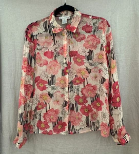 Anna & Frank Vintage Seidenbluse Gr. Medium M Knopfleiste Blumen klassisch - Bild 1 von 10