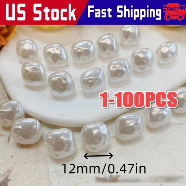 10-100Pcs Pearl Buttons with Shank for Sewing Gold Button Crafts for Clothes Lot - Image 1 of 4