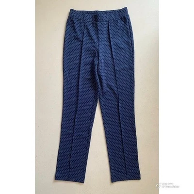 Isaac Mizrahi Live! Высокий синий жаккард прямой ноги лодыжки брюки размер 6T новый без ЯРЛЫКОВ - Изображение 1 из 4