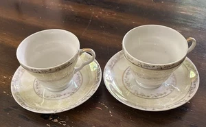Two Vintage Lusterware Lobeco Handcrafted in Japan Teacup & Saucer - Picture 1 of 15