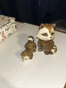 Vintage Waschbär Form Salz & Pfefferstreuer Japan Mama Baby Dekor Box 10#53 - Bild 1 von 6