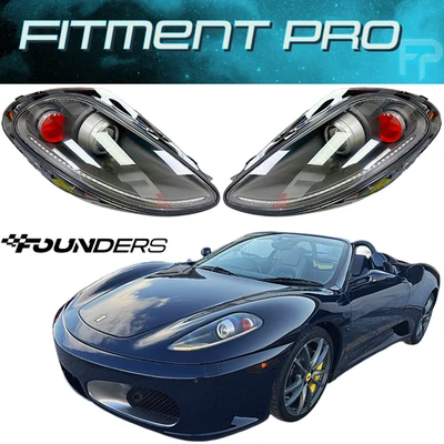 Founders 16M Carbon Fiber LED Headlights For 2005-10 Ferrari F430 LHD Amber Lens - Imagem 1 de 4
