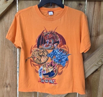 Vintage Yugioh Tshirt Orange Youth Medium Graphic 90s Cartoon Character  - Image 1 of 4