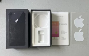 Apple iPhone 8 Space Gray BOX ONLY + Stickers + Manual - Zdjęcie 1 z 2