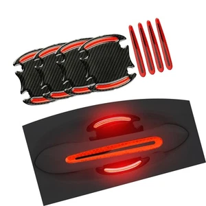 ijuicy Paquete de 8 Protectores de Manija y Copa de Puerta de Coche, Reflectantes, Texto de Fibra de Carbono... - Imagen 1 de 6