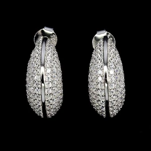 925 Sterling Silver Earrings Round Simulated Cz Gemstone Jewelry - Picture 1 of 13