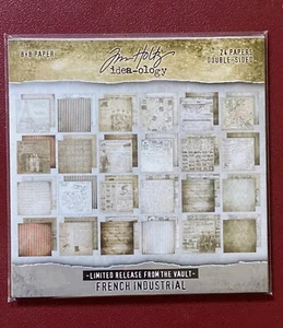 Tim Holtz FRENCH INDUSTRIAL Ltd Release From The Vault 8x8 HTF NEW 24 Sheets - Picture 1 of 1