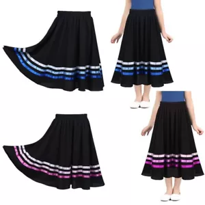 Kids Girls Full Circle Ballet Character Skirts Ballerina Lyrical Dancing Skirt - Picture 1 of 22