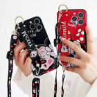 Minnie  Mouse Mickey Mouse Soft Wristband Add Lanyard PhoneCase For iPhone 15Pro