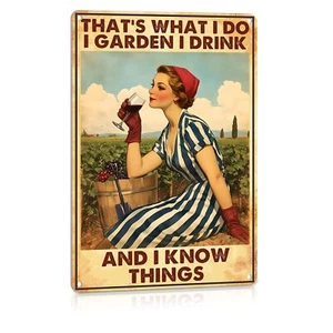 Garden Signs for Outside Wall Decor Funny Metal Signs Vintage Garden Decor fo... - Picture 1 of 9