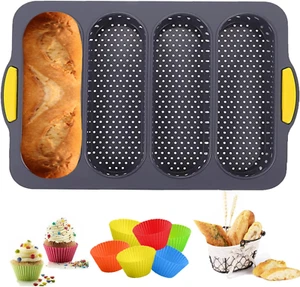 "Silicone Loaf Pan with Baguette Mold & Muffin Cups" - Picture 1 of 6