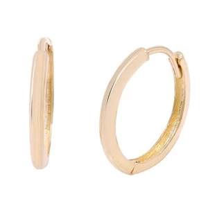 Rachel Koen massive kleine Huggie Ohrringe 14K Gelbgold 15mm - Bild 1 von 6