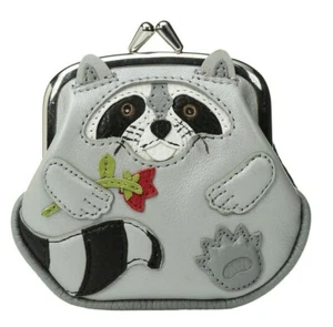 NWT Brighton Menagerie ROXY RACCOON Leather French Kiss Clasp Coin Purse MSRP$75 - Picture 1 of 3
