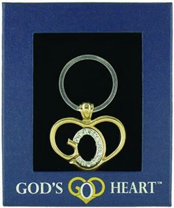 ¡NUEVO Llavero Corazón de Dios GDH-KC Amor Oro Plata Cúbico Circonio Bling! - Imagen 1 de 2