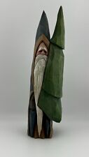 Handcrafted Wooden Santa Figurine with Tree - Artisan Collectible