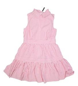 Gretchen Scott Hope Dress Wash & Wear Pink Stripe Sleeveless Midi Womens L - Picture 1 of 7