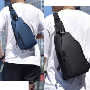 Men's Waterproof Shoulder Bags Chest Bags CrossBody Backpack Phone Travel Sports - Picture 1 of 22