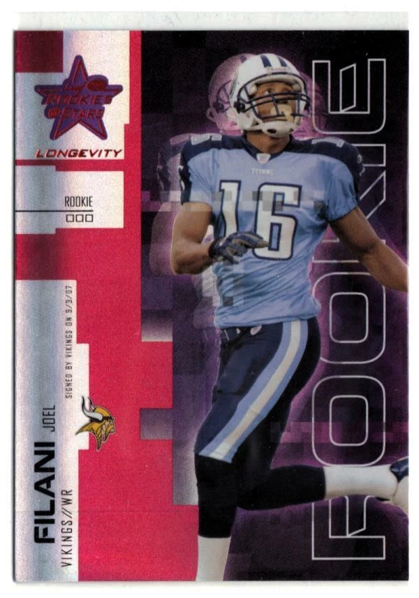 2007 Leaf Rookies and Stars Longevity Ruby #153 Joel Filani #'d/199 Vikings - Image 1 of 1