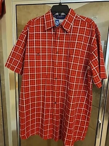 Wrangler George Straight Cowboy Cut Men's Size - XLT  Red Plaid Short Sleeve - Picture 1 of 11