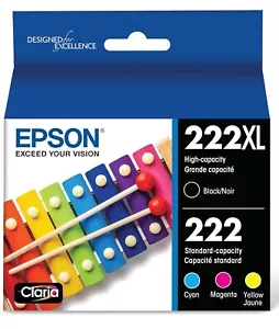 Confezione combinata cartuccia inchiostro EPSON 222XL alta capacità colore nero e standard - Foto 1 di 2