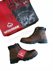 Wolverine Kettenhand EP Arbeitsschutzstiefel Herren 12M braun Leder Schnürung Neu - Bild 1 von 11