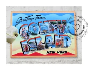Hang Tags GREETINGS FROM CONEY ISLAND SOUVENIR POSTCARD TAGS #G 8 Gift Tags - Picture 1 of 5