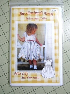 Vestido Hecho a Mano "Miss Lily" por Samantha Caffee Patrón de Costura Tallas 6m-4 - Imagen 1 de 2