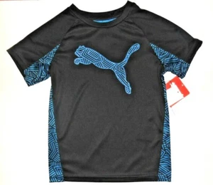 Puma Boys T-Shirt Black and Blue with Puma Logo Size 5 NWT - Picture 1 of 1