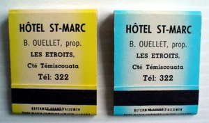 2 CARTONS D'ALLUMETTES ** HÔTEL ST-MARC, LES ÉTROITS ** DOS CAJAS DE CERILLAS VINTAGE - Imagen 1 de 4