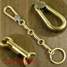 Solid Brass + Stainless steel Wallet key chain ring holder Belt hook clip H061