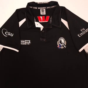 AFL Collingwood Magpies 2012 Members Polo Shirt Supporter Kit Side by Side TPF - Picture 1 of 10