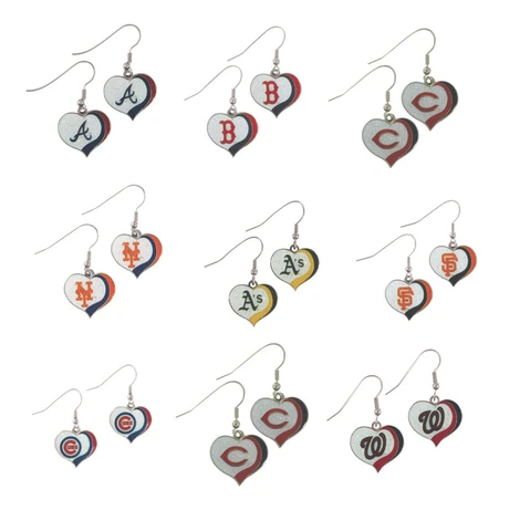 MLB Glitter Heart Earrings - Pick Your Team Cover