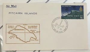 Pitcairn Islands 1971 Royal Visit Overprint First Day Cover Signed - Picture 1 of 2