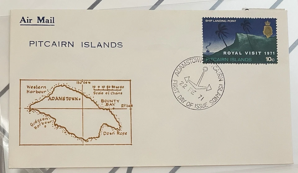 Pitcairn Islands 1971 Royal Visit Overprint First Day Cover Signed - Image 1 of 2