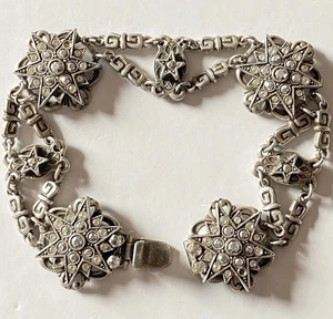 Vintage Kirk’s Folly Star Kristall Markasiten Kette Armband Antik Silberfarben - Bild 1 von 6