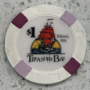 Treasure Bay Casino $1 ficha de juego - Biloxi Mississippi H&C 1993-2005 - Imagen 1 de 3
