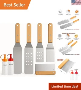 Griddle Spatula Set of 8, Stainless Steel Metal Spatulas Scraper for Flat Top Ca - Bild 1 von 6