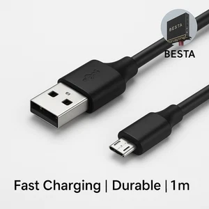 Micro USB 2.0 Type A to Micro B 5Pin Data Sync Charger Cable 1M - Picture 1 of 2