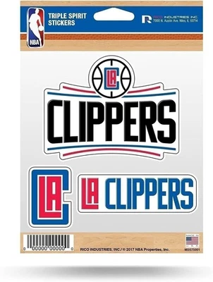 Los Angeles Clippers Sticker Decal Sheet 3-Piece Die Cut 5x7 Inch - Image 1 of 4